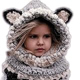 ttnightかわいいニット猫フォックス耳冬防風赤ちゃん帽子スカーフセット3 – 48ヶ月の子供3色 グレー 9cc9fk1ju4yx0D03
