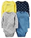カーターズ Carter's ボディスーツ 長袖 4枚組 綿100% 4-Pack Original Bodysuits 3M (55-61cm) [並行輸入品]