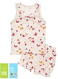 【あるこんたるこん】 オーガニックコットン ベビー キッズ ルームウェア ナンシー 女の子 パジャマ ノースリーブ ショートパンツ (80)