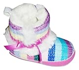 レインボーニットブーツファートリムfor Baby Girl 0 – 6ヶ月