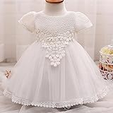 Tovadoo 子供服 女の子 ドレス ワンピース 半袖 チュールスカート レース フラワー 花柄 フォーマル プリンセス お姫様 姉妹揃い 可愛い おしゃれ 結婚式 発表会 パーティー 6-24ヶ月