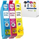 エプソン用最優良互換インクカートリッジ IC76-(C/M/Y)×1 ３本セット 【地球儀】(大容量) 残量表示機能付 ICチップ対応 【G