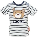【本体綿100％】2016年 夏物 ZOOMIC ズーミック 天竺 鹿の子ボーダー アップリケ 半袖Ｔシャツ ブルー◇80cm