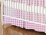 SheetWorld - MINI Crib Skirt (24 x 39) - Pink Gingham Check - Made In USA by sheetworld