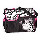 大容量　かわいい　キリン　シマウマ　ベビーバッグ　多機能　斜めがけ　ショルダーバッグ　マザーズバッグ　ベビー用品　収納バッグ　 (ローズ)