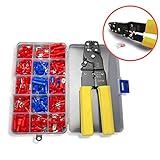 NUZAMASクリンパープライヤーケーブルワイヤーカッターツール0.5〜6.0mm AWG 23〜10 230個のコネクター端子キット