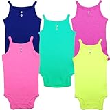 カーターズ（Carter's)【2014年春夏最新作】女の子用ボタン付きリブ編みパラダイスノースリーブボディースーツ5枚セット,出産祝い,ピンクロンパース,タンクトップ肌着,綿下着,ボディスーツ,ボデ