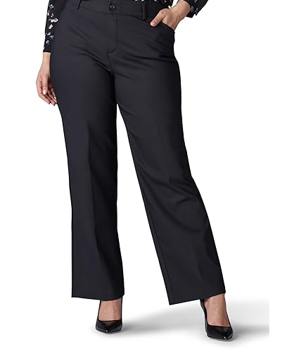 Rafaella Plus Size Curvy Fit Bootcut Dress Pants - Gabardine Stretch Trousers
