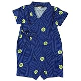 ベビー 甚平 花柄 カバーオール ロンパース 浴衣 70 80 夏 男の子 女の子 ジンベイ Caldia カルディア DONOBAN MAMA SELECT ドノバンママセレクト｜80cm ストライ