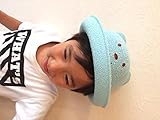 ベビー キッズ 帽子 子供用 ハット 紫外線 uv UV 対策 ゴム くま耳 クマ くま ゴム付き 12031 (ブルー)