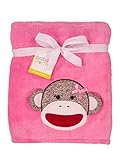 Baby Girl Sock Monkey Coral Plush Boa Blanket by Baby Starters - Pink - Not Applicable by Baby Start