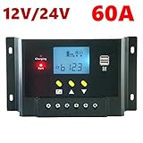 BlueFire 新型 ソーラーパネル専用 チャージコントローラー 60A 12V/24V オートスイッチ ソーラーパネル 1500W