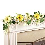 イエローとホワイトDaisy 60 " Longガーランド、イエロー
