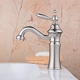 Hiendure ® Contemporaryデッキ量1つ穴シングルハンドルバスルームシンク蛇口洗面所排水溝洗面化粧台シンクミキサータップ HE6301N