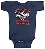 threadrock Baby Boys ' My Mom 's Tattoos Are Better Than Yours幼児ボディスーツ カラー: ブルー