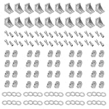 KLD 3030シリーズ アルミプロファイルコネクターセット 20個 コーナーブラケット 40個 M6x16mm Tスロットナット 40個 M6フラットワッシャ 40個 M6x14mm 六角ソケットキャップスクリューボルト 8mmスロットアルミプロファイルアクセサリー