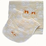 ガーゼケット　ベビーガーゼケット　おくるみ　アフガン出産祝い　日本製　ベ　ビーケットスタイ　ギフトセット　掛け物　ベビー用品 (イエロー)