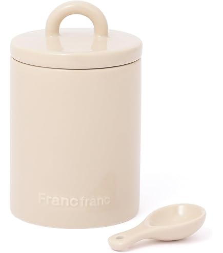 Amazon | Le Creuset ストーンウェア キャニスター 木製蓋付き 直径5.5