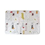 ハニー・ベッディング（Honey Bedding）幼児用 キルティング マットレス保護パッド 防水 可愛いデザイン 74ｘ108cm 超音波法 (イラストの子犬)