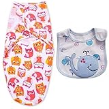 [Fellezza] おくるみ コットン スタイ（よだれかけ）セット (フクロウ)