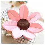 ベビーバス用品 ひまわり 花柄 沐浴マット バスタブ 滑り止め 洗面台やシンクで 座浴 風呂楽しい 赤ちゃん プレイマット 部屋飾り 撮影小物 出産祝い (直径 80cm, Aピンク)