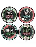セットof 12 Month 2 MonthベビーFloral WreathコレクションMonthly Stickers