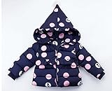 ツバメ--屋　子供 コート ベビー キッズ 女の子 発表会 結婚式　子供服　子供用 厚手 防寒 アウター ジャケット (90, ダックブル-)