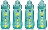MAM Baby Bottle with Fast Flow Teat (330 ml, Pack of 4, Blue) by MAM [並行輸入品]
