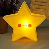 3dスターLEDナイトライト、liyudlベビー夜ライトロマンチック誕生日パーティー装飾for Kids 'ルームデコレーションパーティーライト イエロー