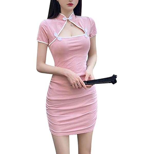 Amazon.co.jp: [WBooo] 胸開き チャイナ風 ミニドレス セクシー
