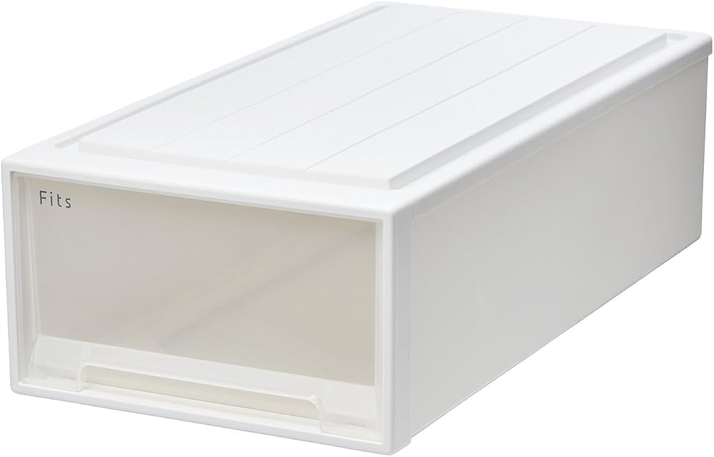 天馬 収納ボックス フィッツケース 押入れ 幅39×奥行74×高さ23cm 収納ケース 積み重ね可能 衣装ケース ホワイ
