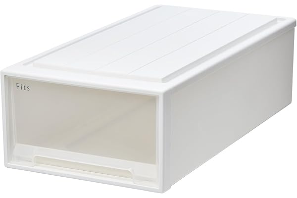 天馬(Tenma) 収納ボックス フィッツケース 74サイズ(押入れ) ホワイトクリア 幅39×奥行74×高さ23cm 積み重ね可能 再生材使用 74-39M