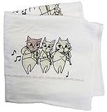 シンジカトウ 猫のオーケストラ バスタオル グレー SKBT115-02
