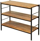 ZAGA ラック900 ブラウン 幅90cm×奥行35cm×高さ83cm 桐天然木 アンティーク調仕上げ ZR-900BR