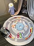 Pericross 防ダニ ラグ 洗える 軽量 滑り止め付 ラグマット カーペット 北欧 綿 ホットカーペット対応 フランネル 丸形 ホットカーペットカバー オールシーズン おもちゃマット 収納袋 ベ