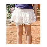 WIN　スカッツ　子ども服　チュパッツ　チュチュとスパッツの一体型　スカッツ　スカート　女の子　通園服　通学着　ダンス衣装にも (140cm, ホワイト)