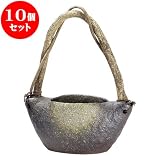 10個セット 花瓶 黒釉変型花入（信楽焼） [ 26 x 15 x 13cm ] 料亭 旅館 和食器 飲食店 業務用
