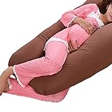 Nunubee コーヒー U型妊婦枕 妊婦抱き枕　授乳クッション U型ビッグサイズ 多機能 ハグピロー 寝心地サポート枕 横寝 昼寝 トラベルクッション 母の日 90*150cm