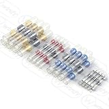 110 PCS Heat Shrink Butt Connectors Solder Seal Insulated Electrical Terminals Waterproof Automotive