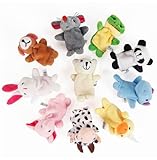 Creamily 動物 家族 指人形 かわいい 赤ちゃん 指のドール・手のカバー 知育玩具・早期教育・学習玩具 物語 童謡 おとぎ話 教育ハンドトィ 10枚セット