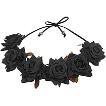 Floraler Blumenkranz Mit Roten Rosen – Handgefertigt Für Hochzeiten, Festivals & Fotoshootings