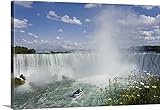 ピーター・ミンツプレミアムシックラップキャンバス壁アート印刷題名Horseshoe Falls with Maid Of The Mistボート、ナイアガラ、オンタリオ、カナダ 48" x 32" 2