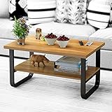 Dland テーブル ローテーブル リビングテーブル 木製 オープン収納 リビングテーブル センターテーブル 長方形 幅80cm、ナチュラル