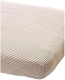 Little Unicorn Cotton Muslin Fitted Sheet - Grey Stripe [並行輸入品]