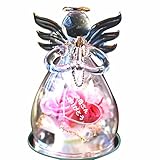 Azurosa(アズローザ) プリザーブドフラワー ギフト 枯れない花 バラ アジサイ ガラスドーム エンジェル ピンク