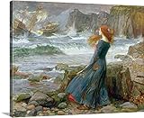 ジョン・ウィリアム・ウォーターハウス「ミランダプレミアムthick-wrapキャンバス壁アートプリント、1916年 30" x 24" 2308667_24_30x24_none