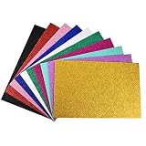 uxcell EVAグリッターフォームシート カラフル 30 cm x 20 cm 1.8 mm厚さ クラフトDIY用 1セット
