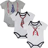 ZOEREAベビー男の子ボディスーツ海軍スタイルShortsleeve 3パック US サイズ: 80CM(3-6Months)