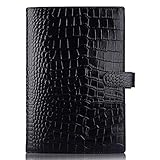 本革 a5 プランナーカバー パーソナルオーガナイザー Stalogy Hobonichi A5サイズプランナーノートブック対応 (クロコブラック)