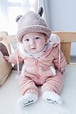 (チェリーレッド) CherryRed ベビー＆キッズ用 ファション カバーオール ロンパース 着ぐるみ キッズコスチューム 子供 男の子 女の子 出産 祝い パジャマ 防寒着 もこもこ 裏起毛 ピン
